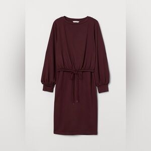 H&M MAMA Nursing Deep Burgundy Long Sleeve Dress
